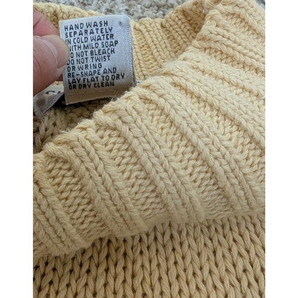 Vintage CASUAL CORNER Butter Yellow Knit Cotton Blend Size Small Floral Sweater - Picture 9 of 9